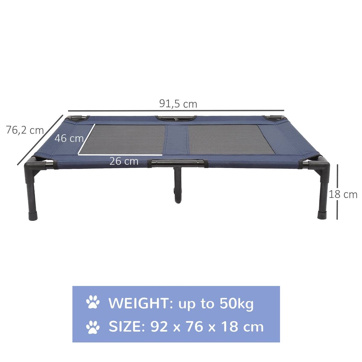 PawHut Hundeliege blau Metall