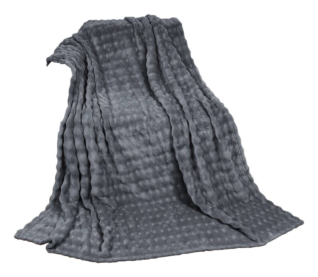 Wohndecke anthrazit Polyester B/L: ca. 150x200 cm