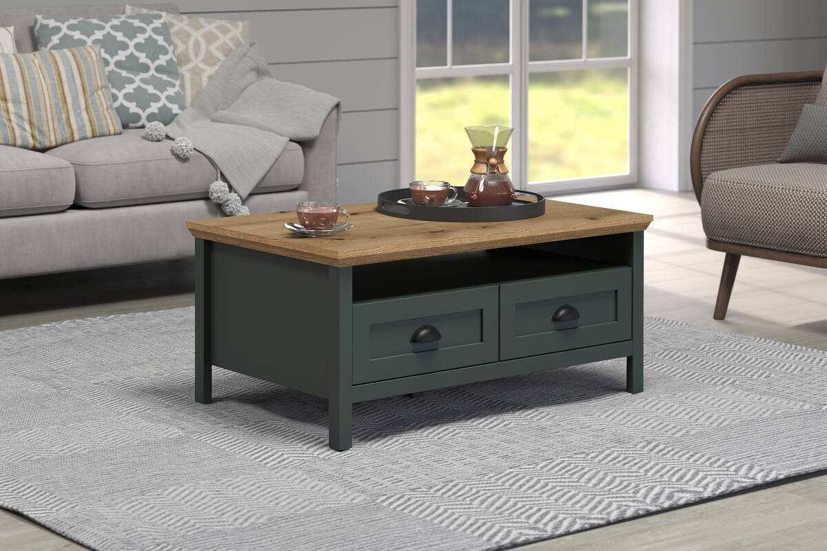 Couchtisch Stanton tannengrün Eiche Evoke Coast Nachbildung B/H/T: ca. 101x45x60 cm