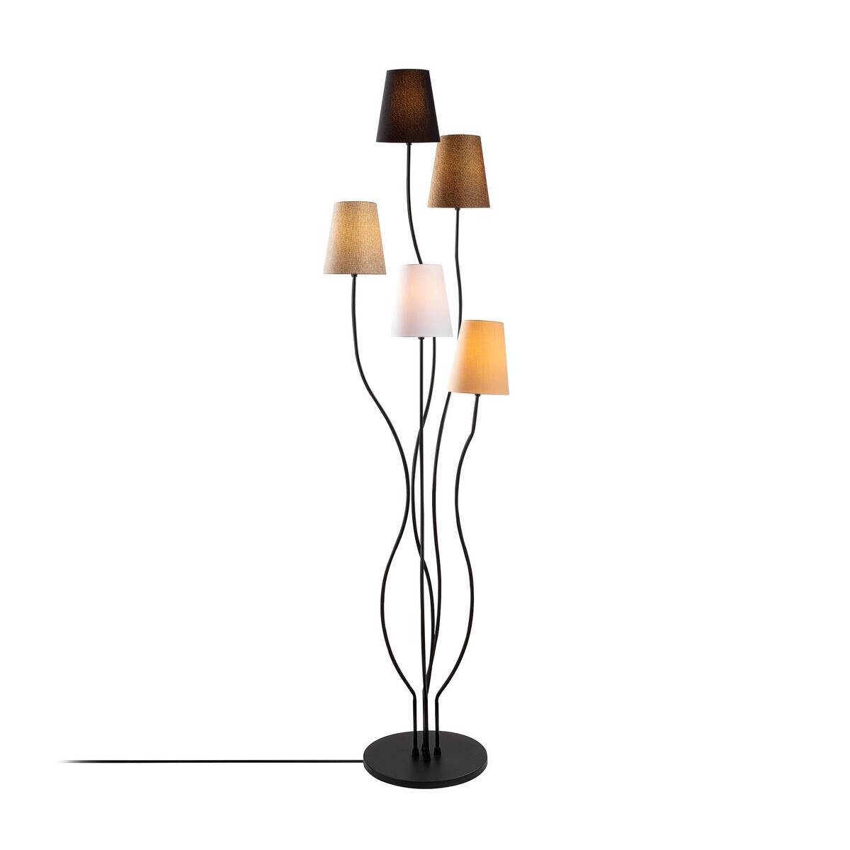 Opviq Stehleuchte mehrfarbig Metall B/H/T/L/D: ca. 44x160x44x44x44 cm E14 5 Brennstellen