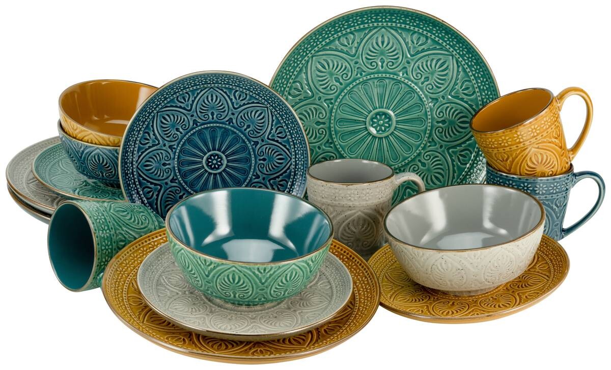CreaTable Kombiservice Samarkand multicolor Steinzeug 16 tlg.