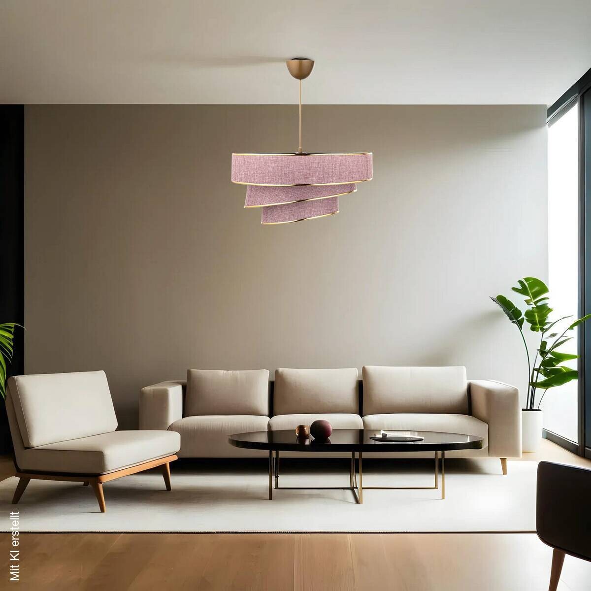 Opviq Pendelleuchte Couper gold B/H/T/L/D: ca. 40x72x40x40x40 cm E27 1 Brennstellen