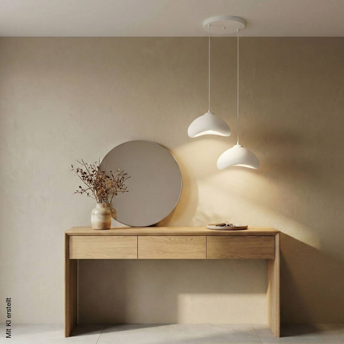 Opviq Pendelleuchte weiß B/H/T: ca. 45x104x45 cm E27 2 Brennstellen