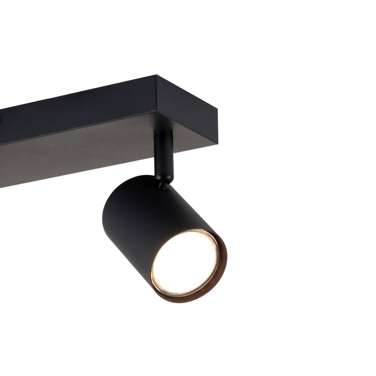 POCOline Spotbalken Thanina schwarz Metall B/H/L: ca. 8x12x34 cm GU10 2 Brennstellen