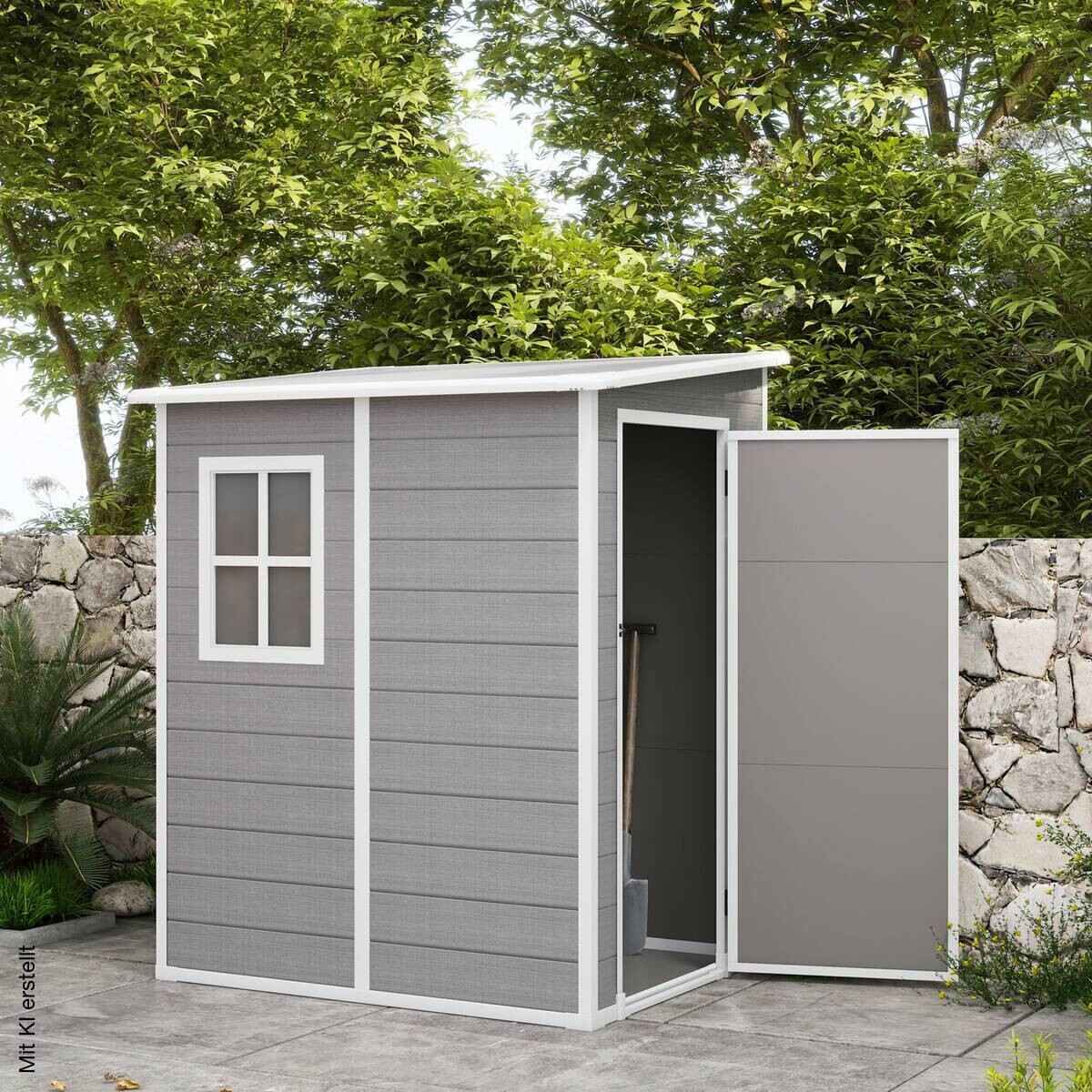 Outsunny Gartenhaus grau B/H/L: ca. 149x192x122 cm