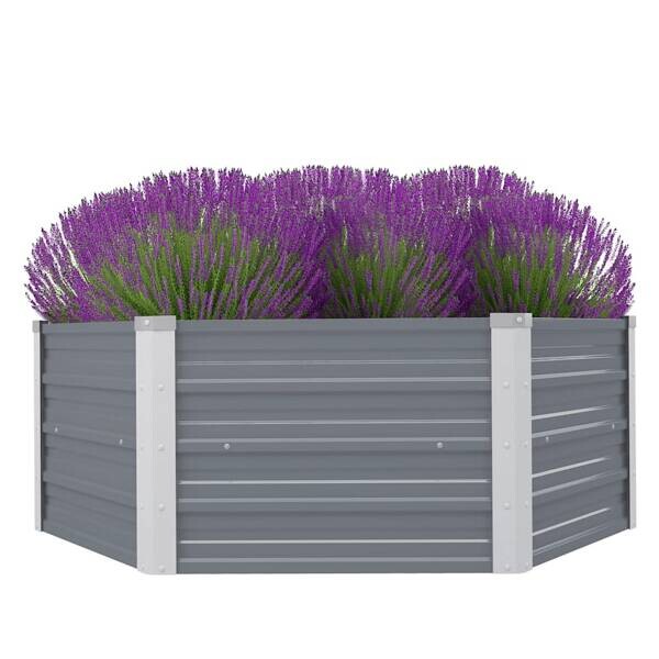 Hochbeet grau Metall B/H/L: ca. 129x129x129 cm