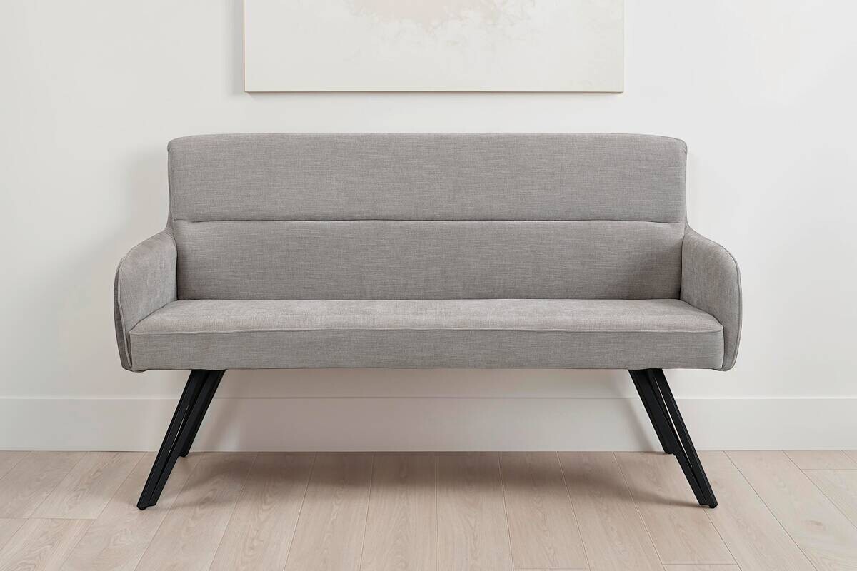 Sitzbank TINO schwarz grau Metall Microfaser B/H/T: ca. 140x94x67 cm