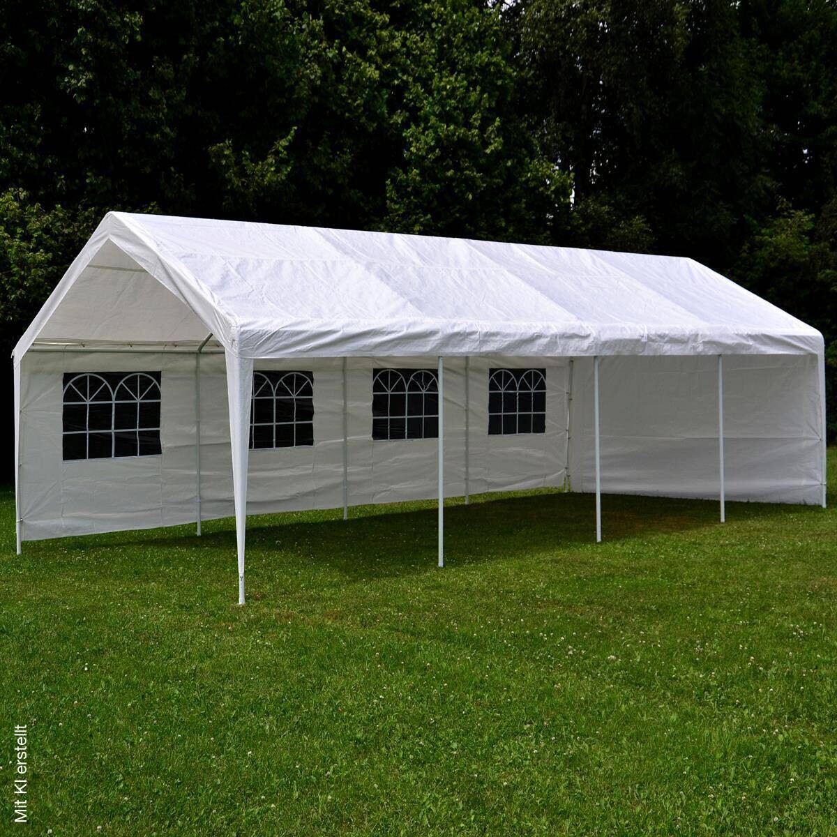 VCM Pavillon weiß Metall B/H/L: ca. 400x200x800 cm