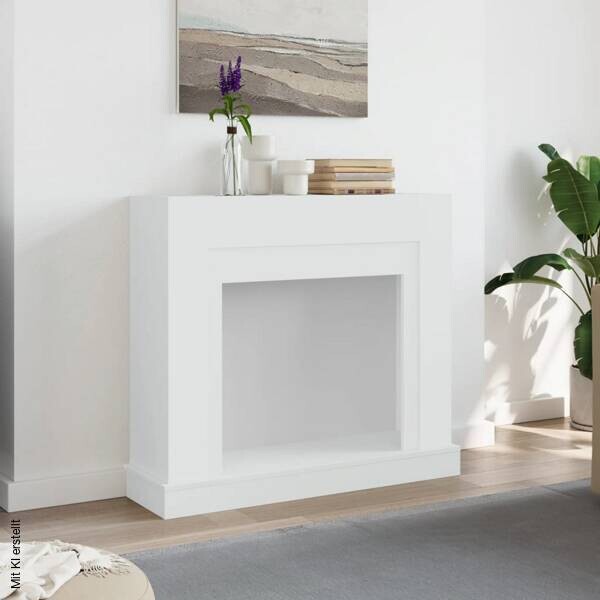 Kaminholzumrandung weiß B/H/L: ca. 30x87,5x100 cm