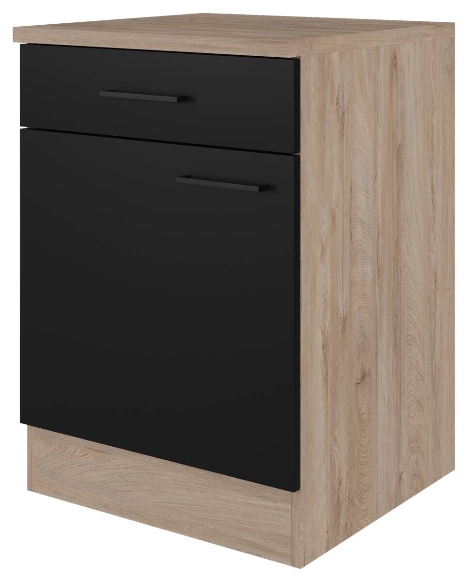 Unterschrank Capri schwarz matt B/H/T: ca. 60x85x60 cm
