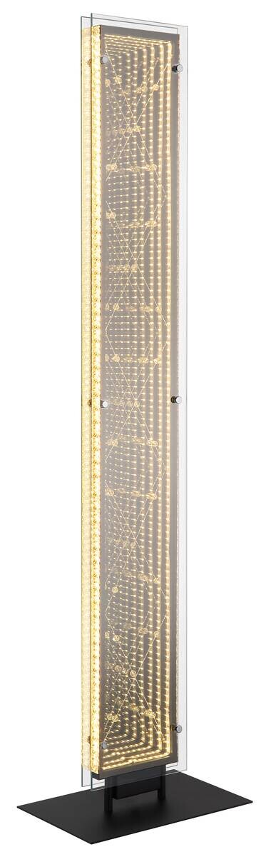 GLOBO Stehlampe schwarz klar Kunststoff Aluminium Glas B/H/L: ca. 20x117x30 cm 1 Brennstellen