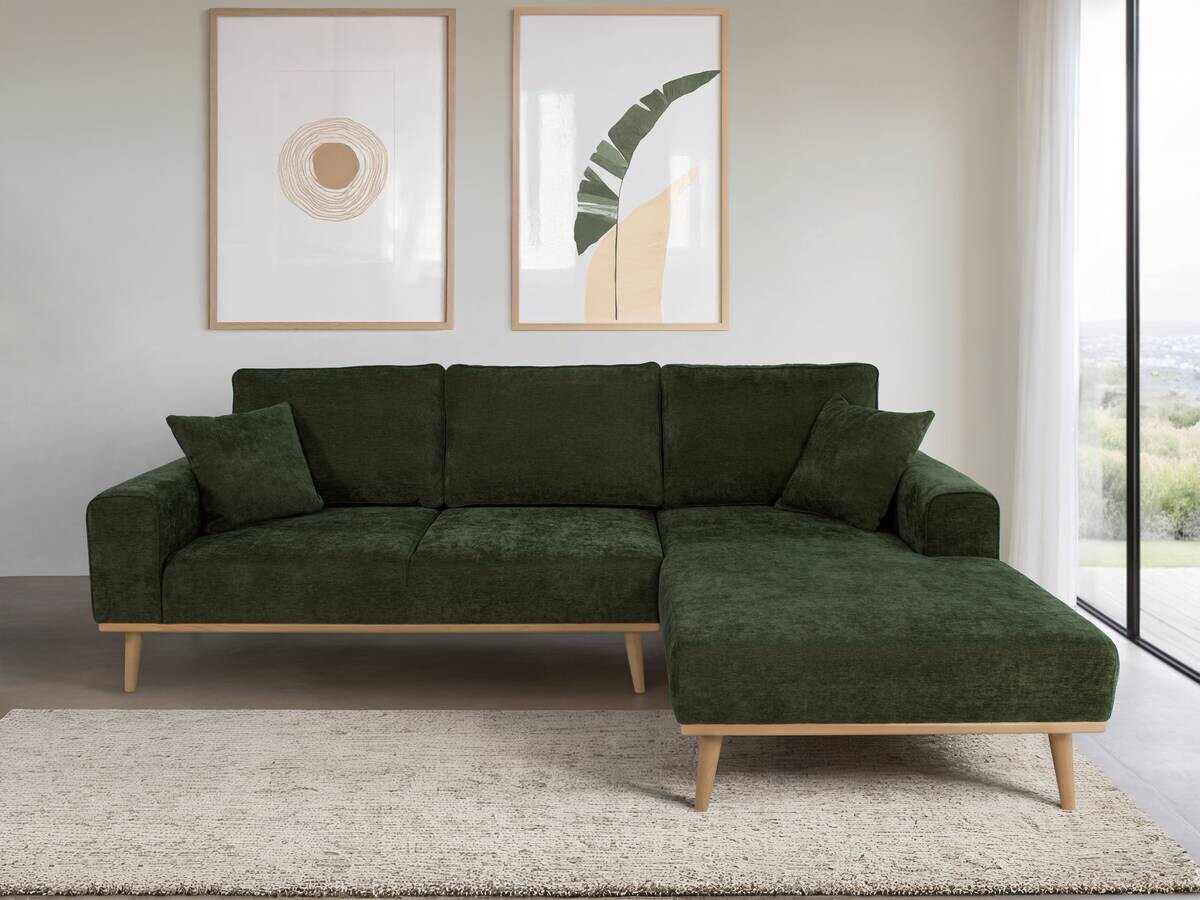 Ecksofa grün Microfaser B/H/T: ca. 259x90x191 cm