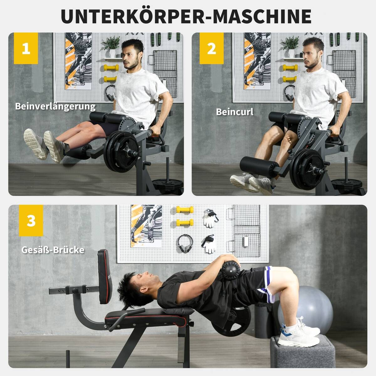 SPORTNOW Beinstrecker schwarz Stahl B/H/L: ca. 90x105x100 cm