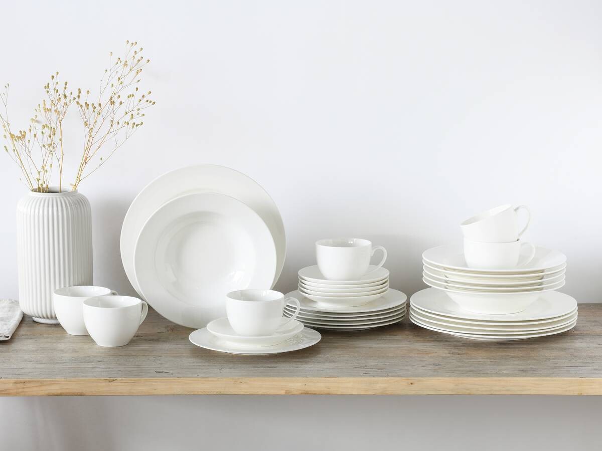 CreaTable Kombiservice Fleur Royal cremeweiß Porzellan 30 tlg.