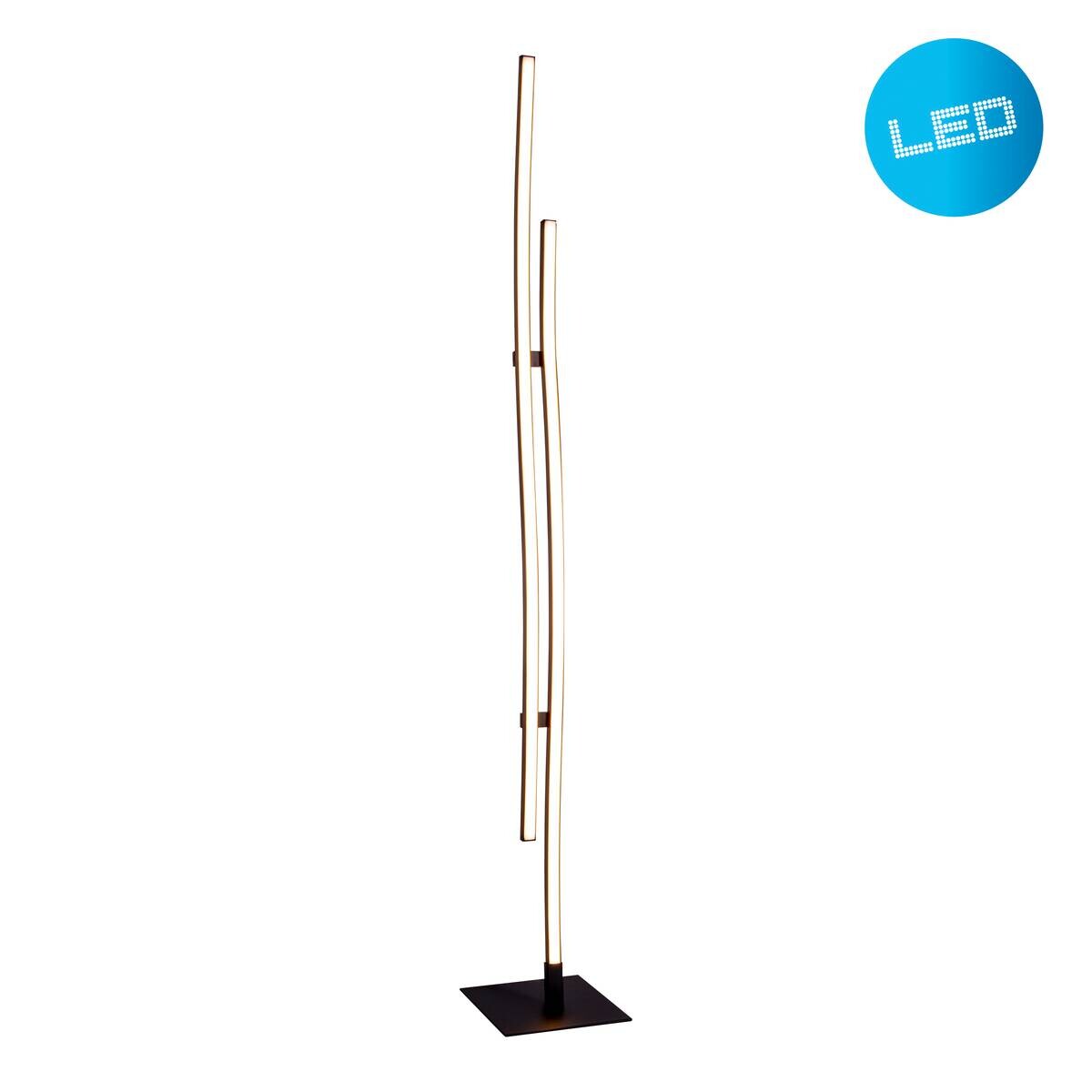 Näve Leuchten Stehlampe 2069722 schwarz Metall Kunststoff B/H/T: ca. 13x130x13 cm 2 Brennstellen