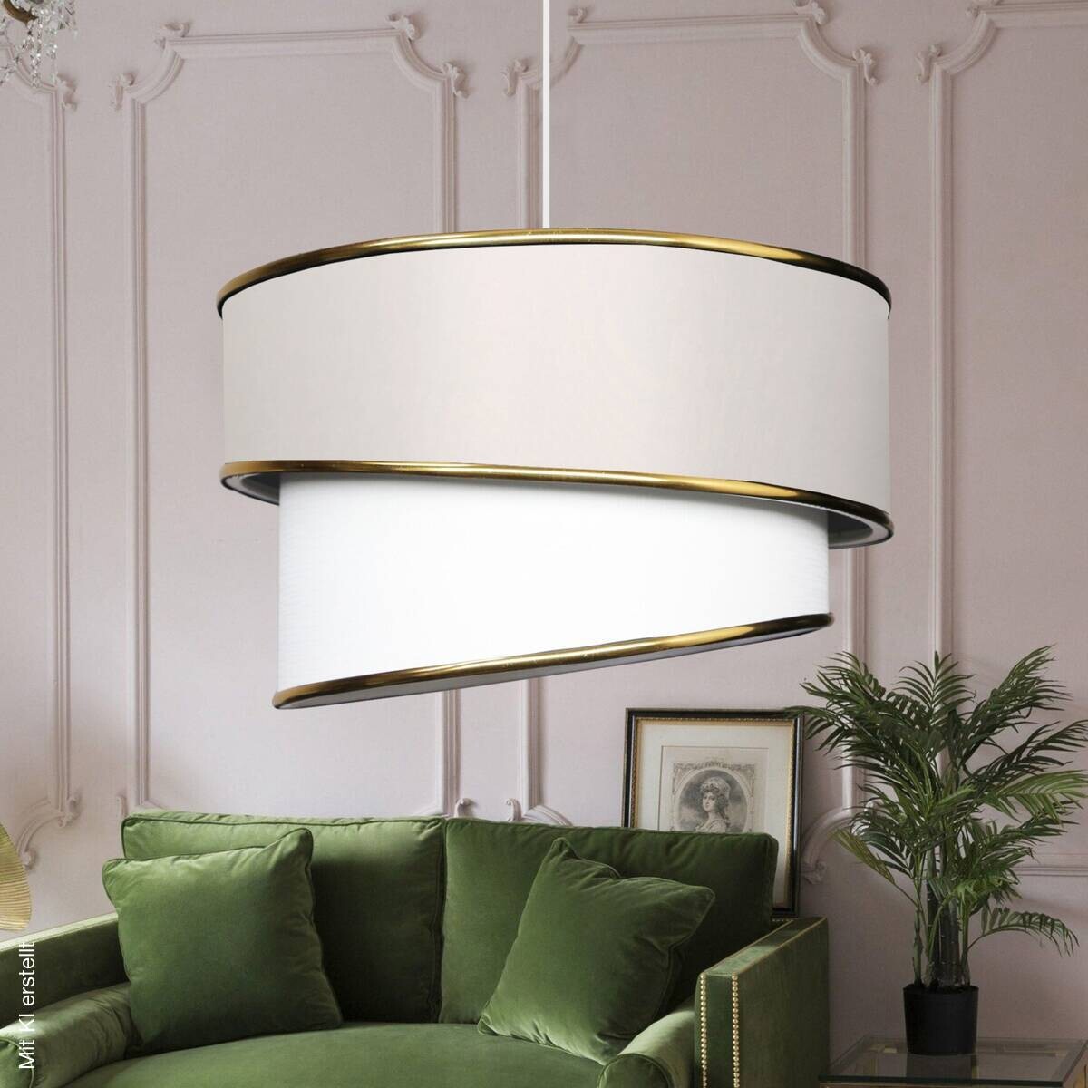Opviq Pendelleuchte creme PVC Stoff B/H/T/L/D: ca. 30x70x30x30x30 cm E27 1 Brennstellen