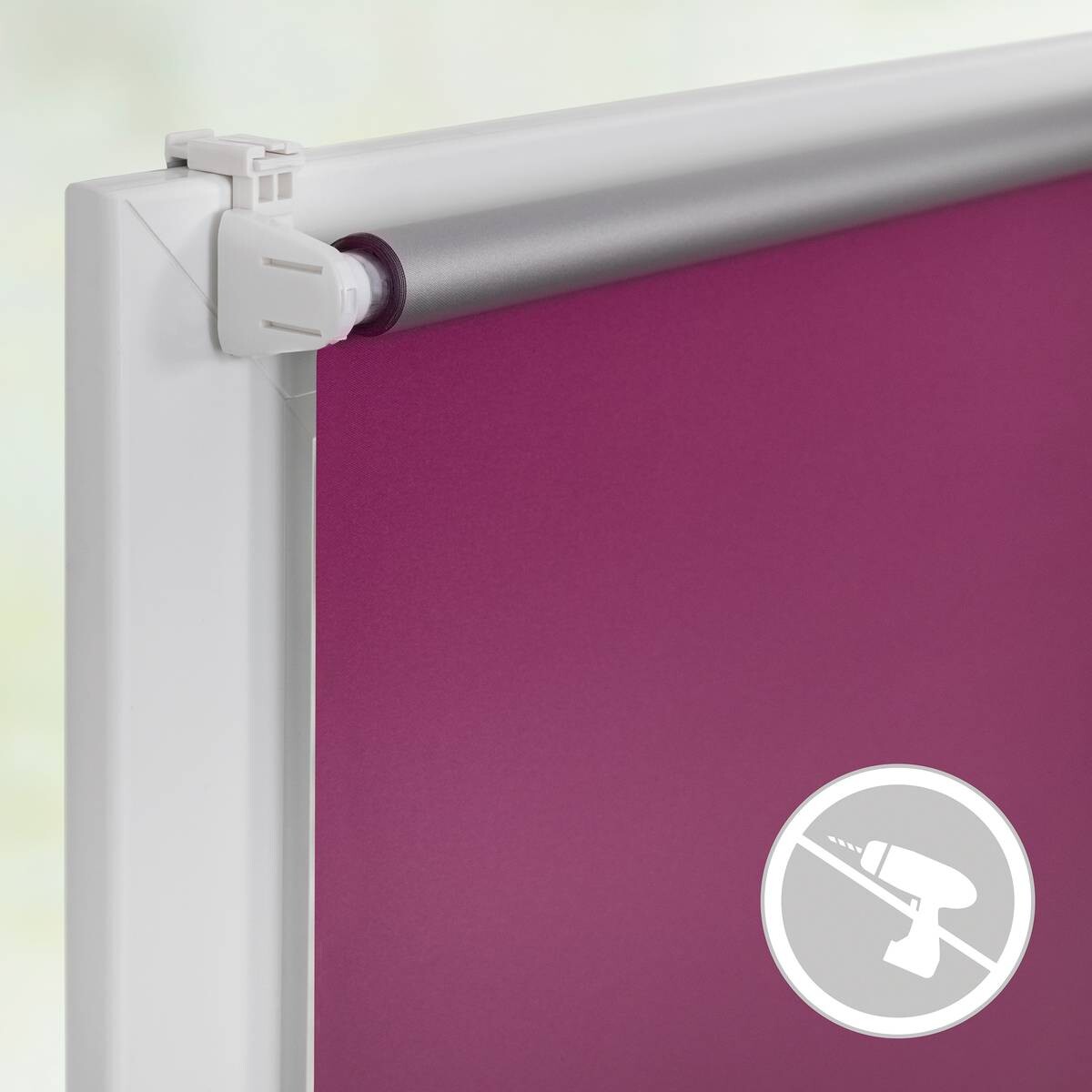 LICHTBLICK Thermo Klebe-/Klemmrollo Verdunklungsqualität fuchsia B/L: ca. 110x150 cm