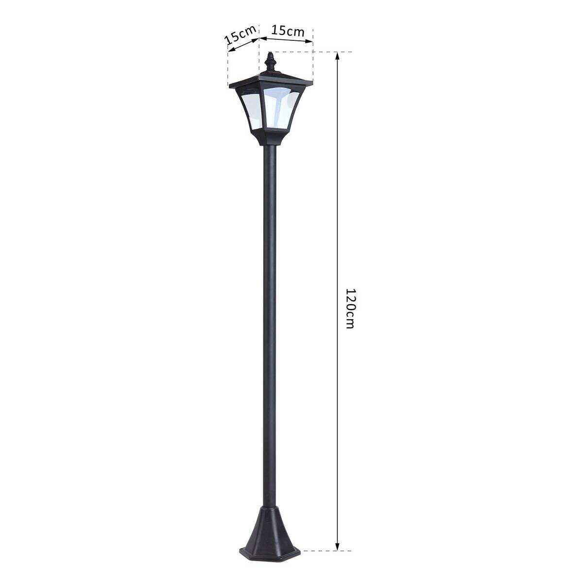 Solar Laterne 842-107 schwarz Kunststoff B/H/L: ca. 15x120x15 cm