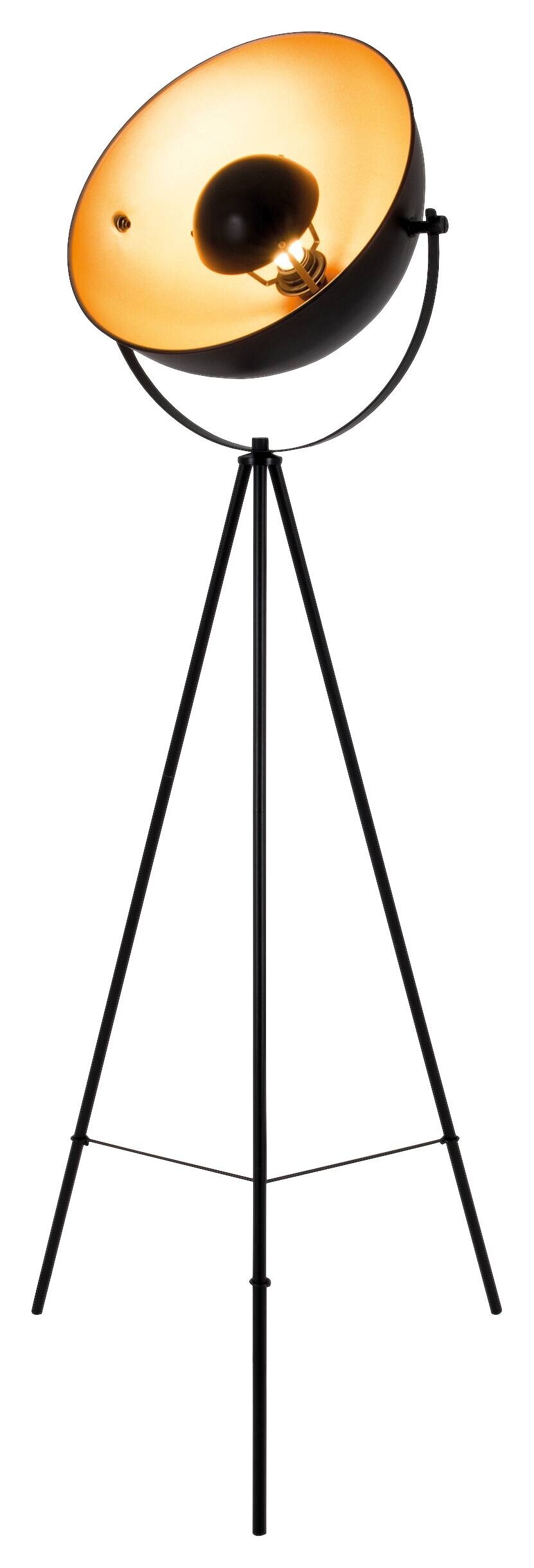 Näve Leuchten Stehlampe gold schwarz Metall B/H/T/D: ca. 55x150x55x55 cm E27 1 Brennstellen
