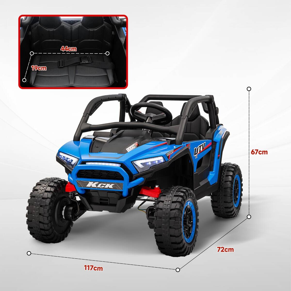 AIYAPLAY Elektro Kinderauto blau B/H/L: ca. 72x67x117 cm