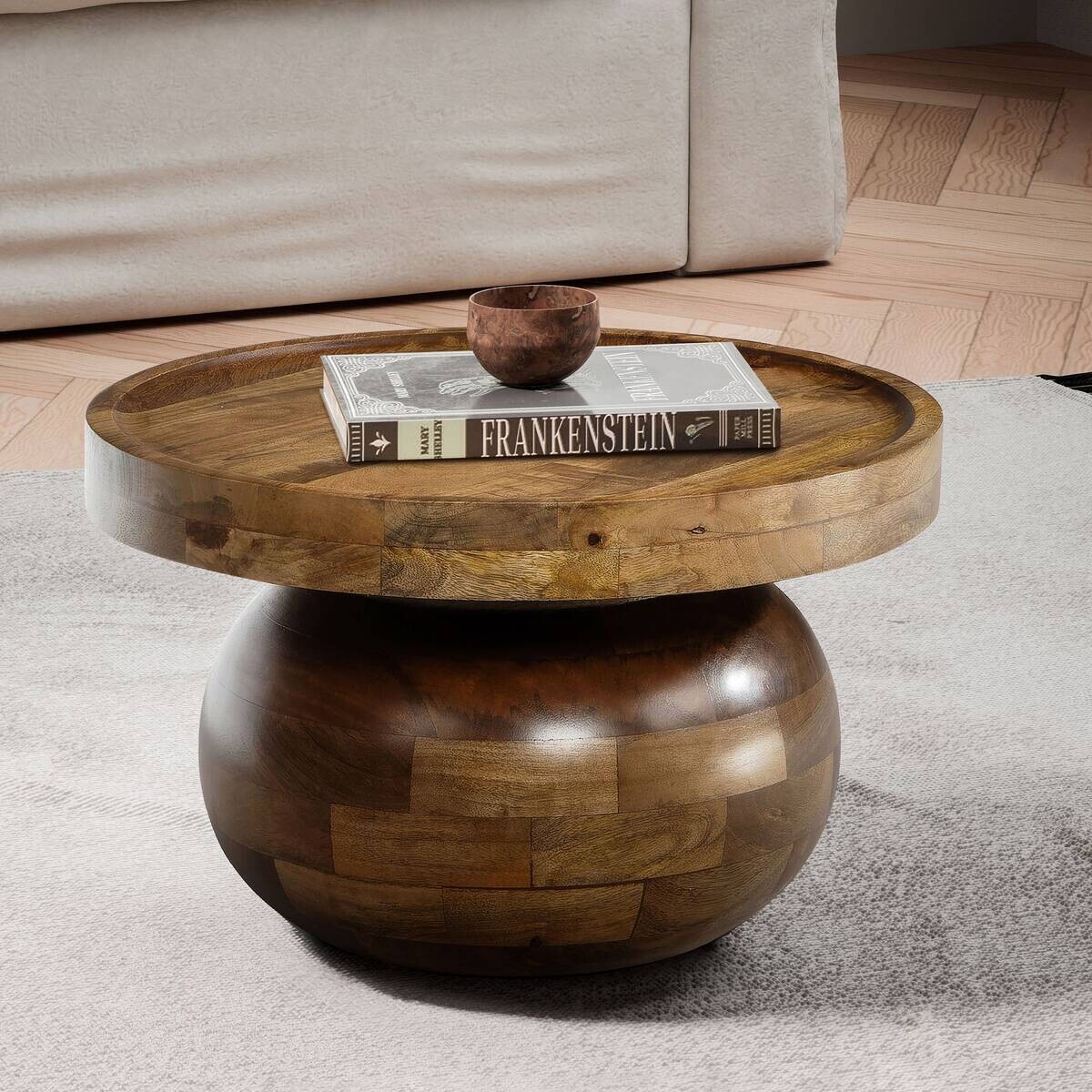 Couchtisch braun H/D: ca. 31x50 cm
