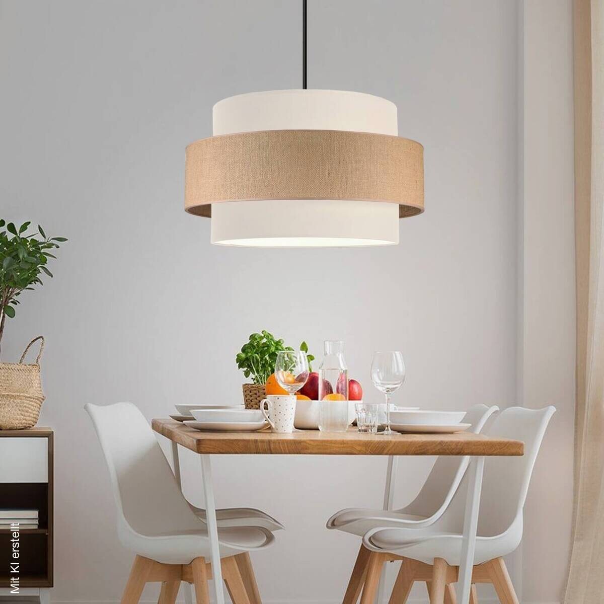 Pendelleuchte creme B/H/L/D: ca. 30x80x30x30 cm E27 1 Brennstellen