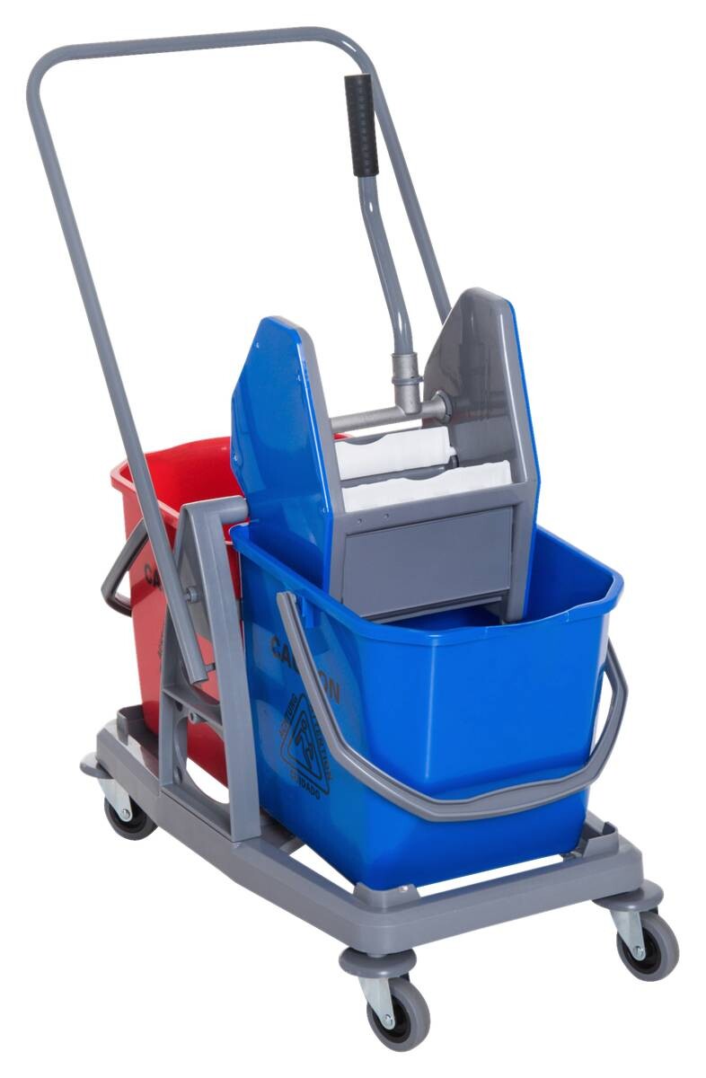 HOMCOM Wischwagen blau Metall B/H/T: ca. 45x92x45 cm