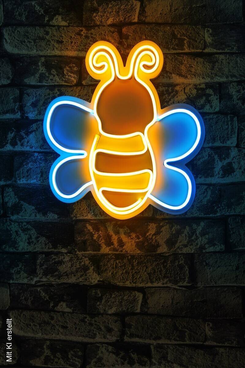 Opviq LED-Wandleuchte blau gelb PVC B/H/T/L: ca. 29x32x3x29 cm