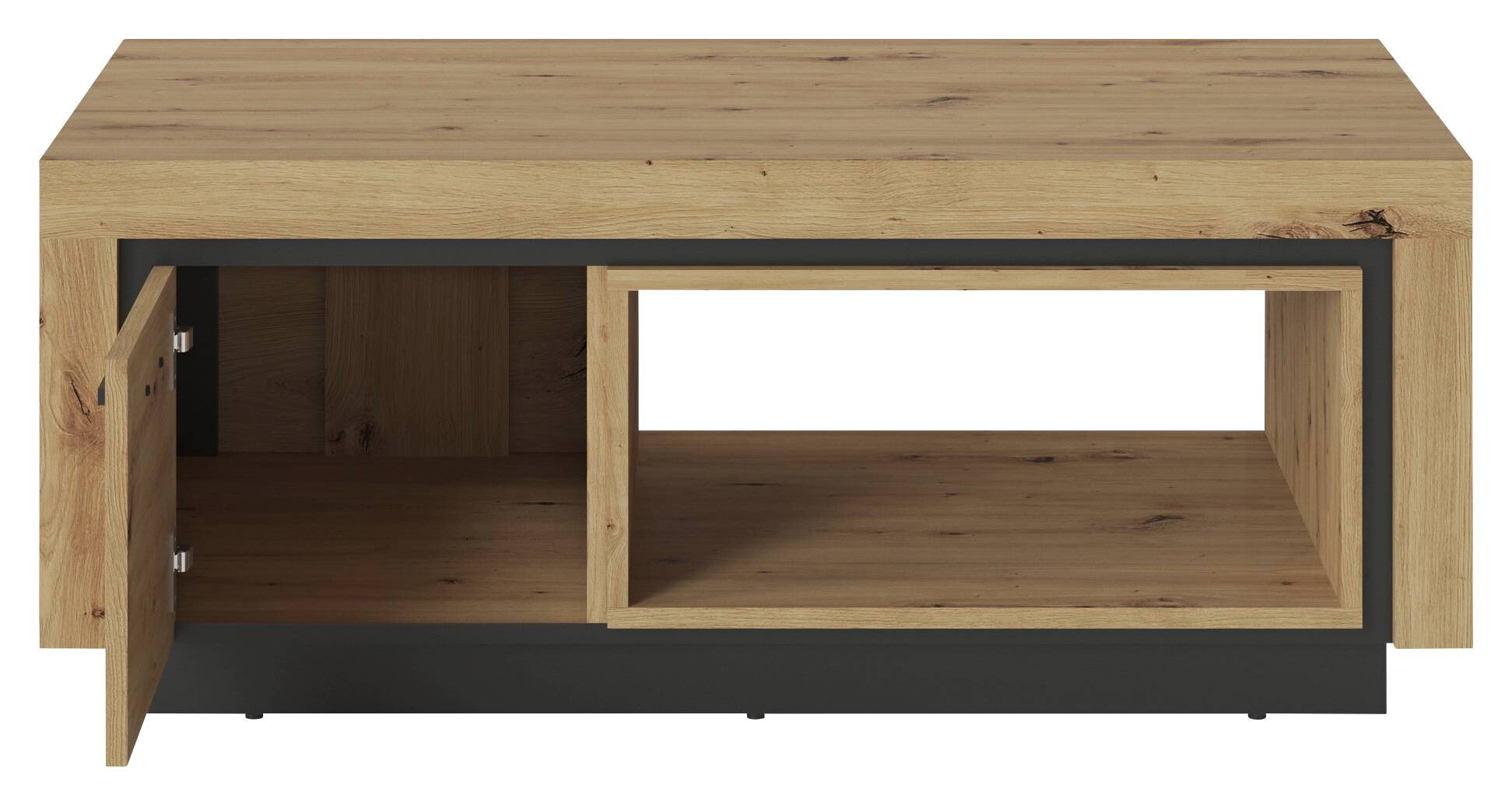 Couchtisch Eiche Artisan Nachbildung schwarz B/H/T: ca. 110x44x60 cm