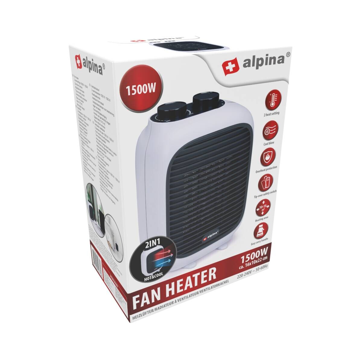 alpina Heizlüfter PTC-1601 B/H/T: ca. 16x22x11 cm ca. 1500 W