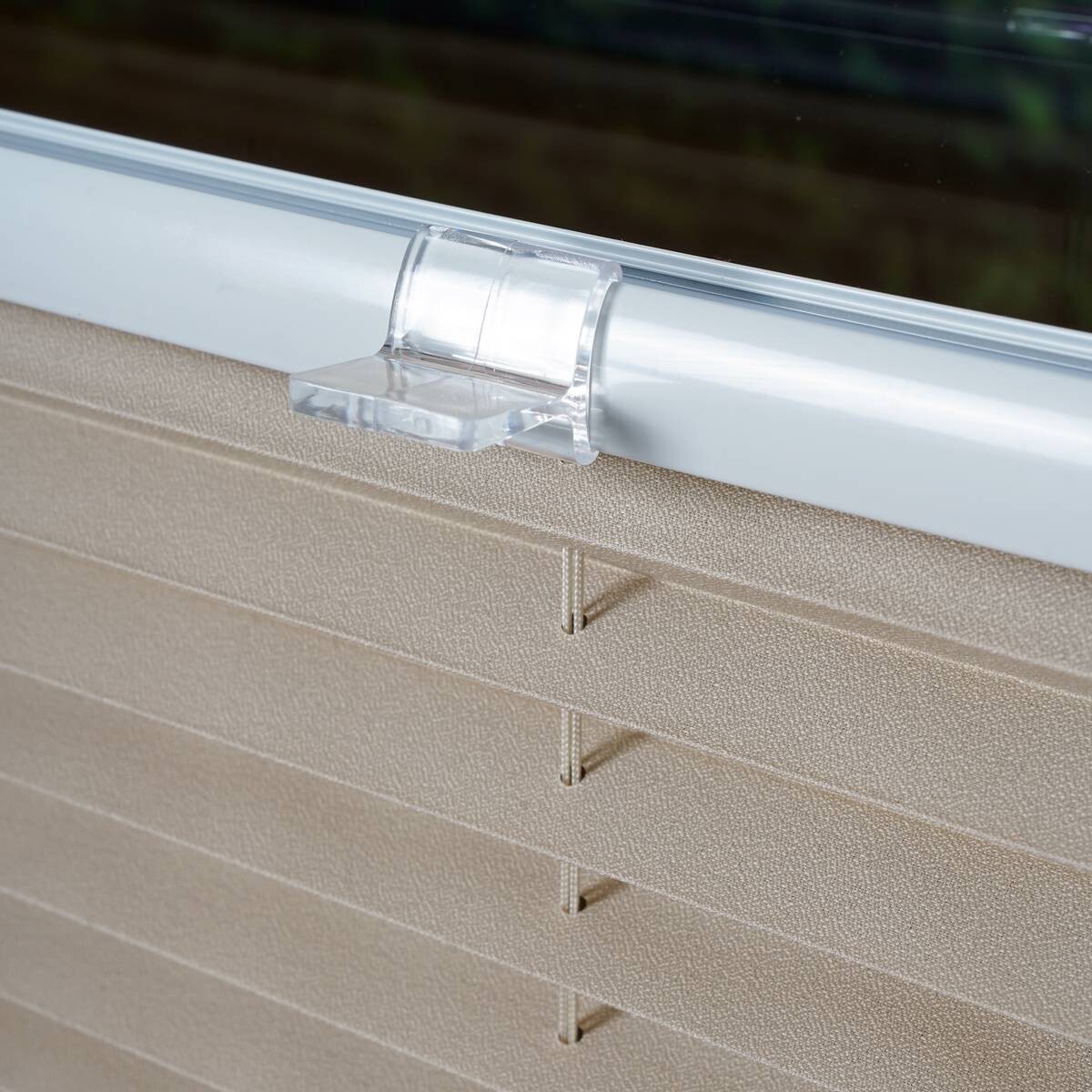 Hochwertiges Klemmplissee sand B/L: ca. 50x130 cm