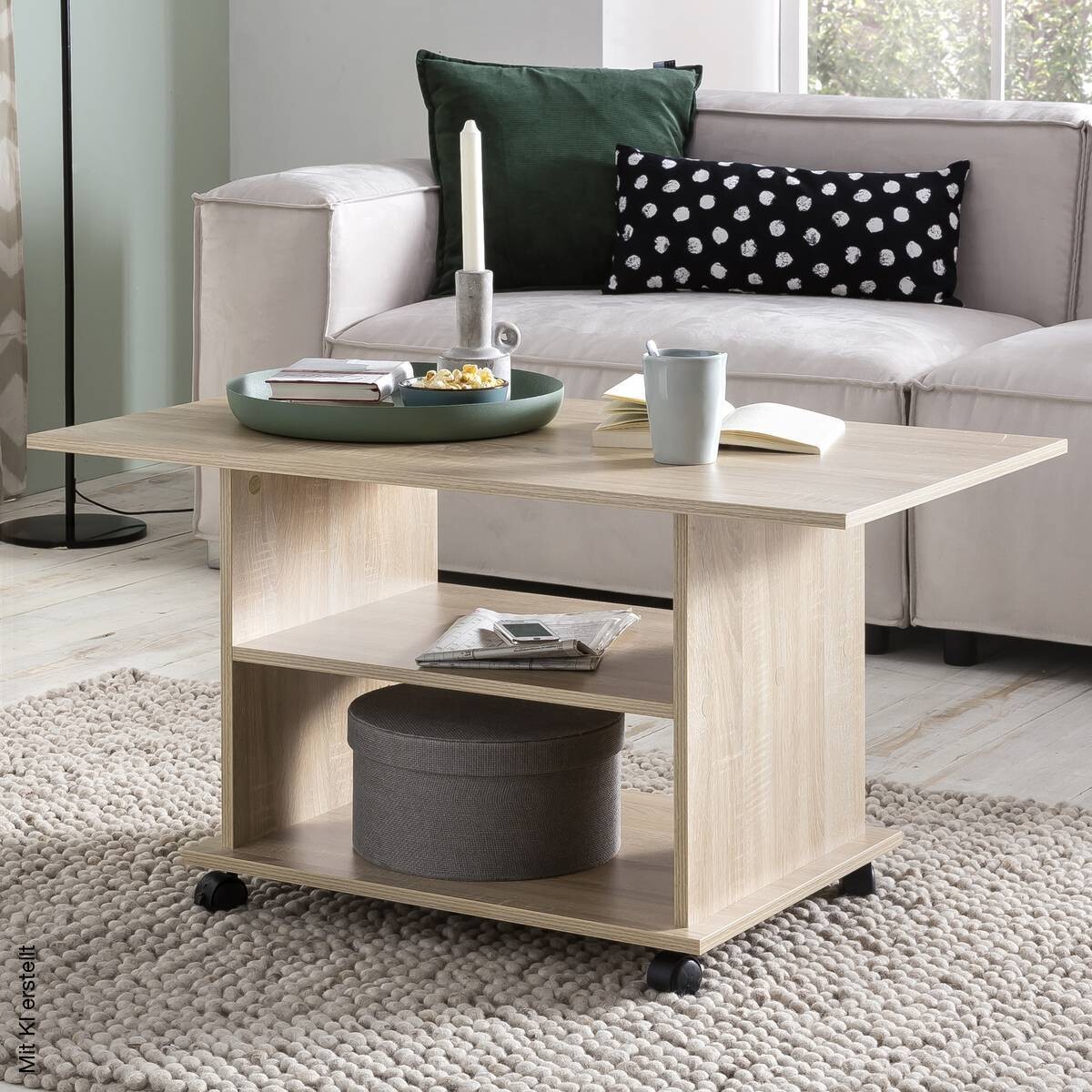 Couchtisch braun B/H/T: ca. 95x51x54 cm