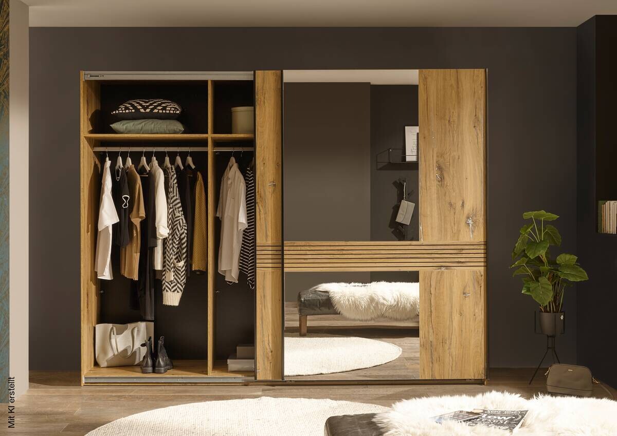 Schwebetürenschrank Trattino Oak B/H/T: ca. 270x210x61 cm
