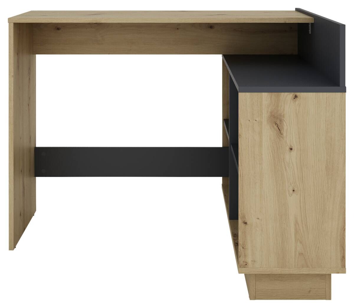 Eckschreibtisch BERNI Eiche Graphit B/H/T: ca. 102x77,5x80 cm