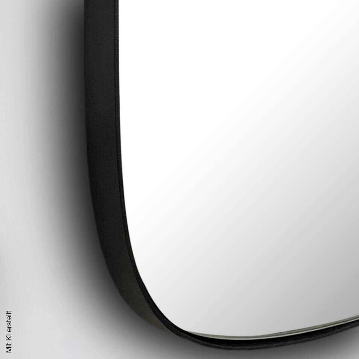Wohnling Wandspiegel schwarz Metall B/H/T: ca. 53x60x2,5 cm