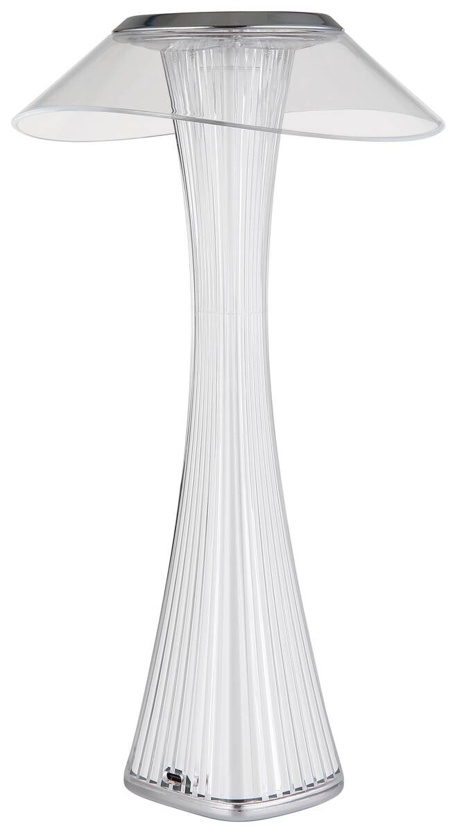 GLOBO Tischleuchte weiß klar Chrom Acryl Kunststoff H/D: ca. 27,4x15,1 cm 1 Brennstellen