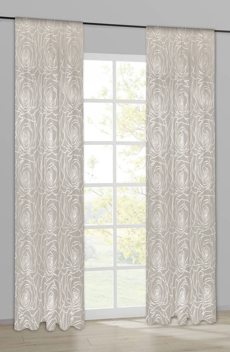 Verdunklungsvorhang Roses kitt B/L: ca. 140x245 cm