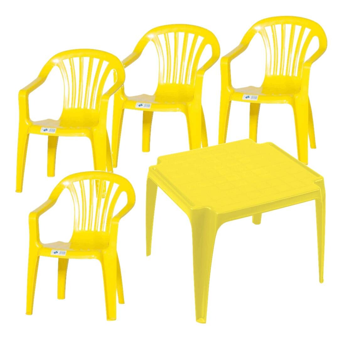 ProGarden Kindermöbel-Set gelb Kunststoff B/H/L: ca. 38x53x43 cm