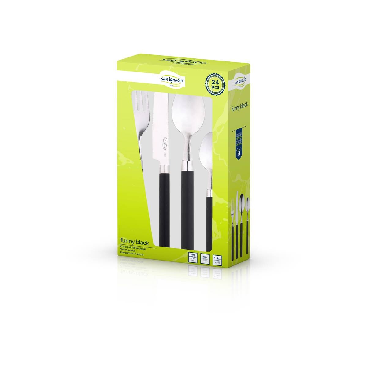 SAN IGNACIO Besteckset Funny black schwarz Edelstahl 24 tlg.