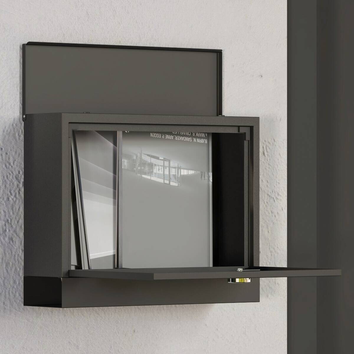 HOMCOM Briefkasten schwarz B/H/L: ca. 11,5x36,5x29 cm