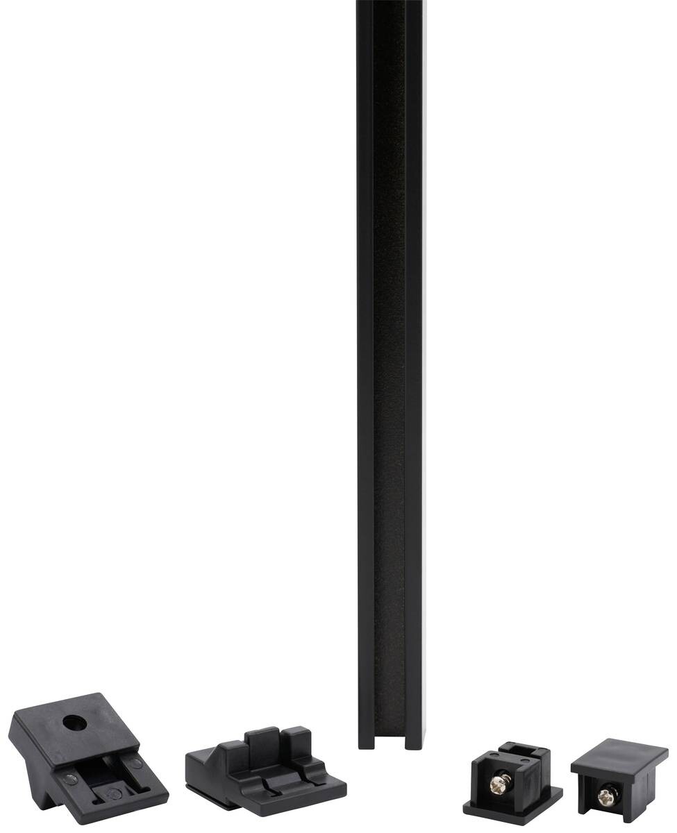 ondeco Gardinenschiene smart schwarz Metall L: ca. 120 cm 1.0 Läufe
