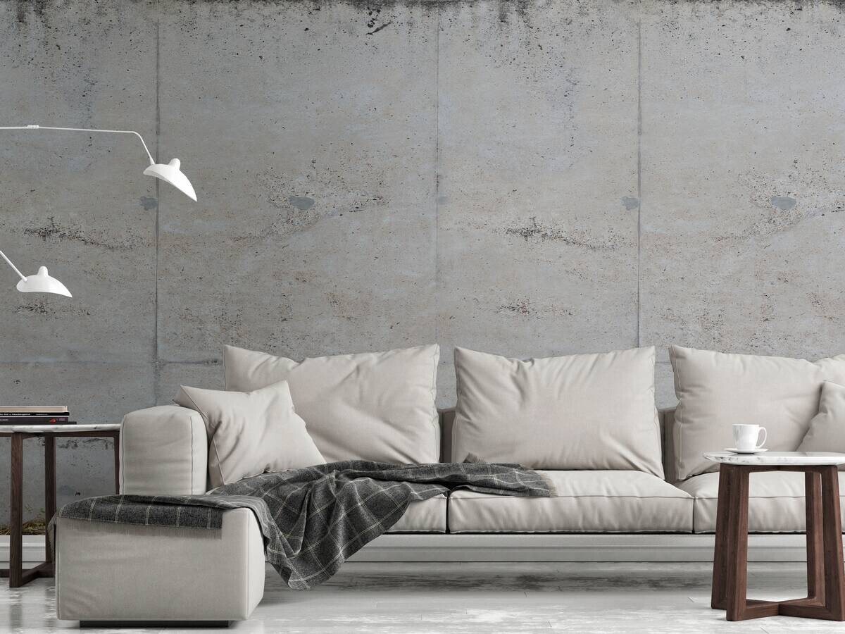 Livingwalls Fototapete Betonoptik grün grau beige B/L: ca. 280x159 cm