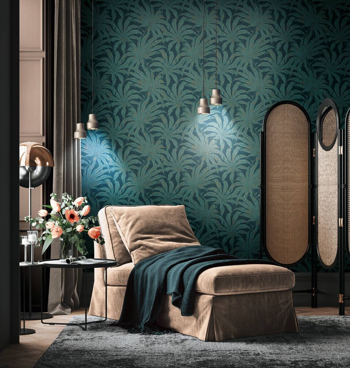 A.S.Creation Vliestapete blau gold petrol B/H/D: ca. 53x1005x9,2 cm