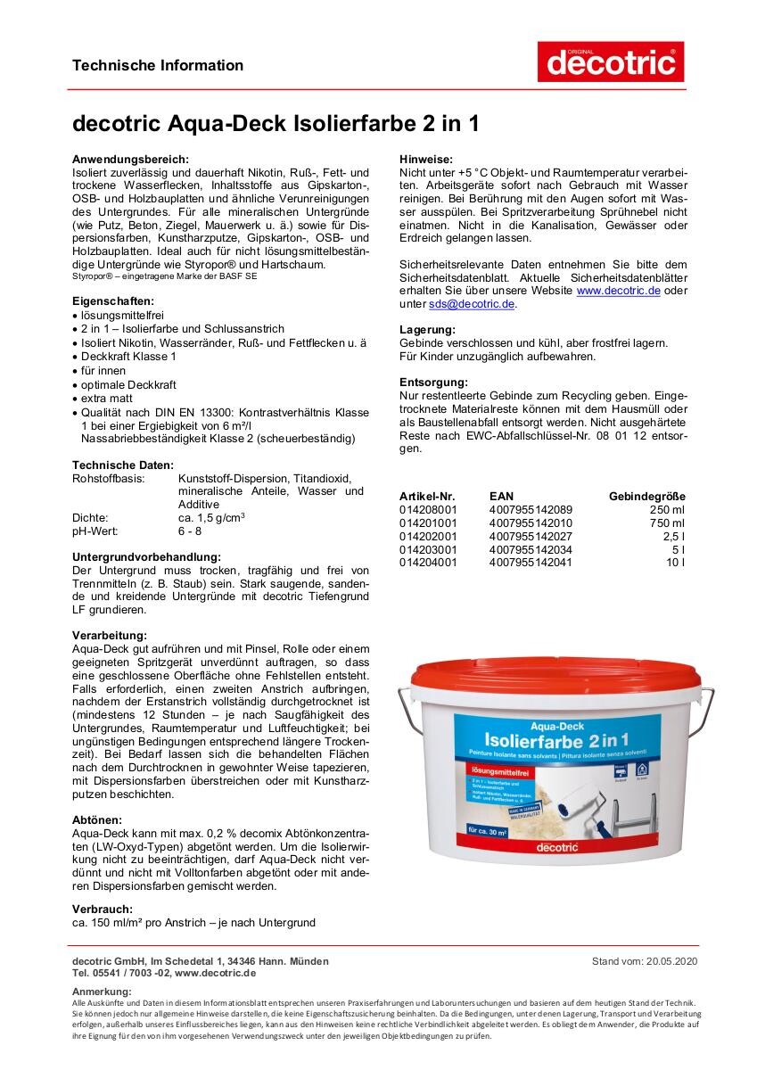 POCOline Isolierweiß weiß ca. 0,75 l