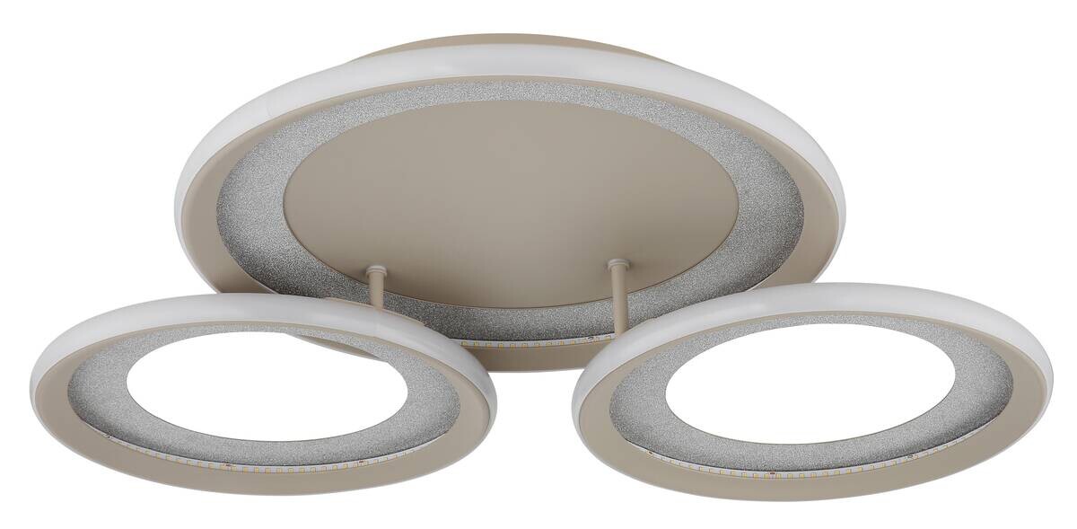GLOBO LED-Deckenleuchte silber sand Metall B/H/L: ca. 60,5x11x62,5 cm 1 Brennstellen
