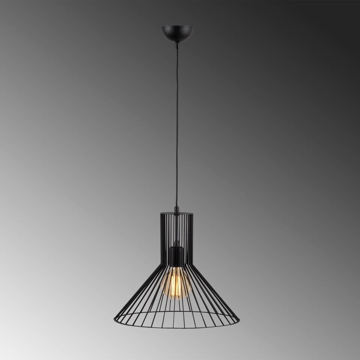 Opviq Pendelleuchte Fellini schwarz Metall B/H/T/L/D: ca. 38x128x38x38x38 cm E27 1 Brennstellen