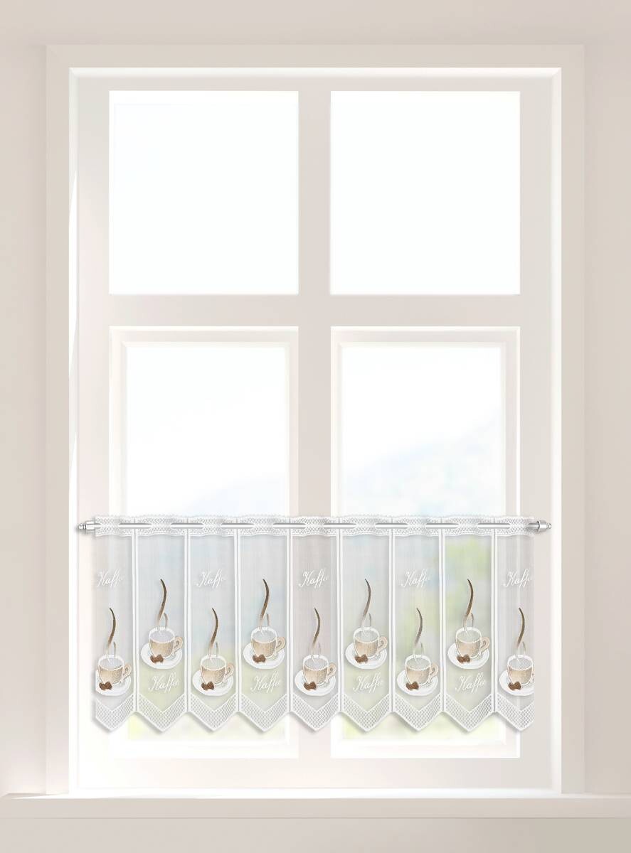 POCOline Scheibengardine Kaffee braun B/L: ca. 145x45 cm