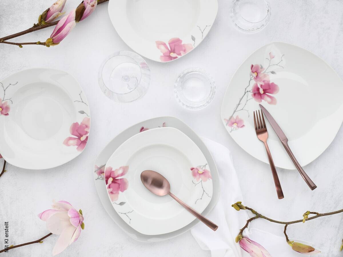 CreaTable Tafelservice Amelie multicolor Porzellan 12 tlg.