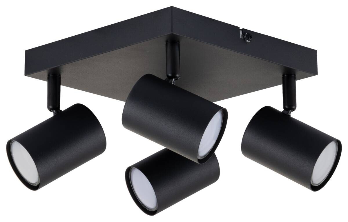 POCOline Spotbalken Thanina schwarz Metall B/H/L: ca. 28x12x28 cm GU10 4 Brennstellen