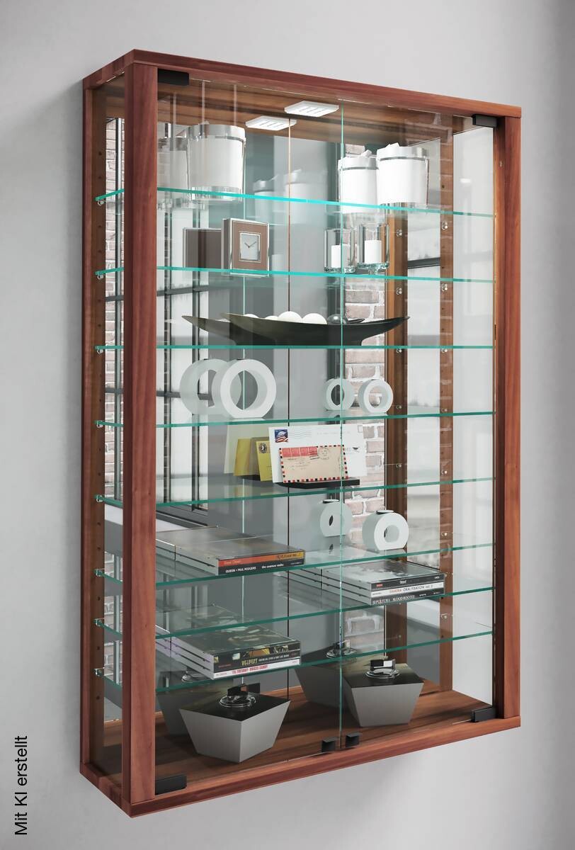 Vitrine Vitrosa nussbaum Nachbildung Holzwerkstoff Glas B/H/T: ca. 59x91x18 cm